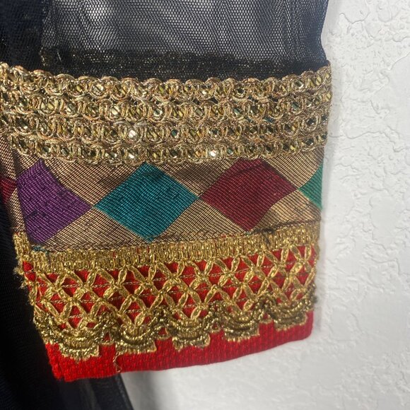 Anarkali Dress S/M Gold Embroidery Beaded‎ Party Gown Indian Cosplay Dance - Picture 5 of 16